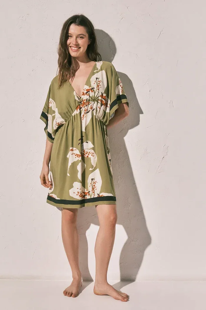 women'secret Нощница дамска от вискоза зелена 4923671