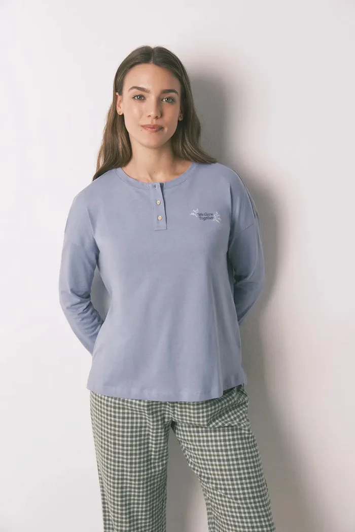 women'secret Памучна пижама в синьо от памук 3592478