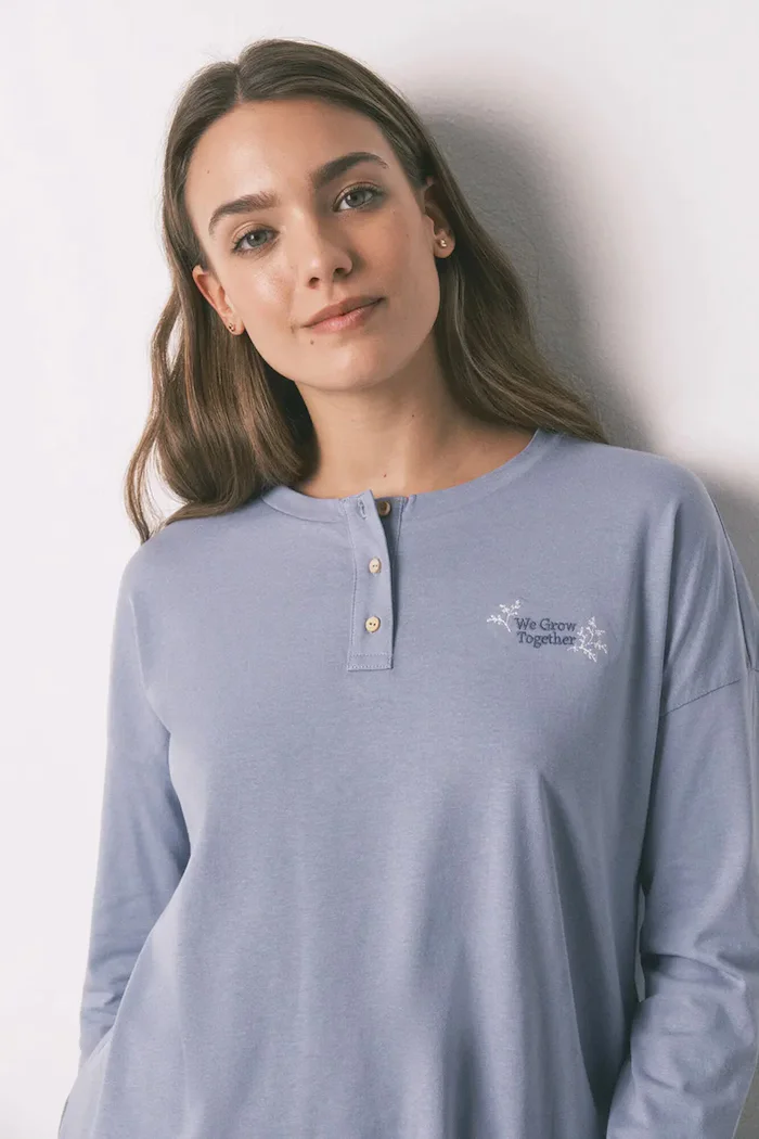 women'secret Памучна пижама в синьо от памук 3592478