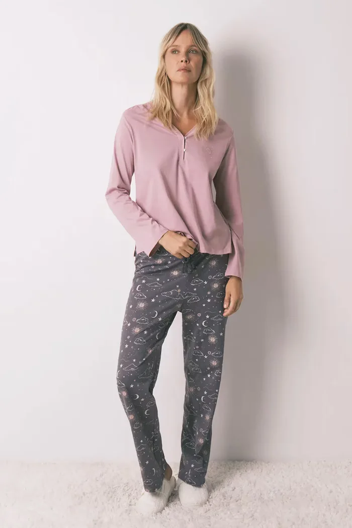 women'secret Памучно долнище на пижама в сиво от памук 3702282