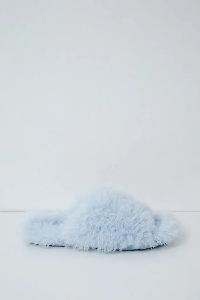 women'secret пантофи дамски MMM FUR SLPRS BLUE сини 4994441
