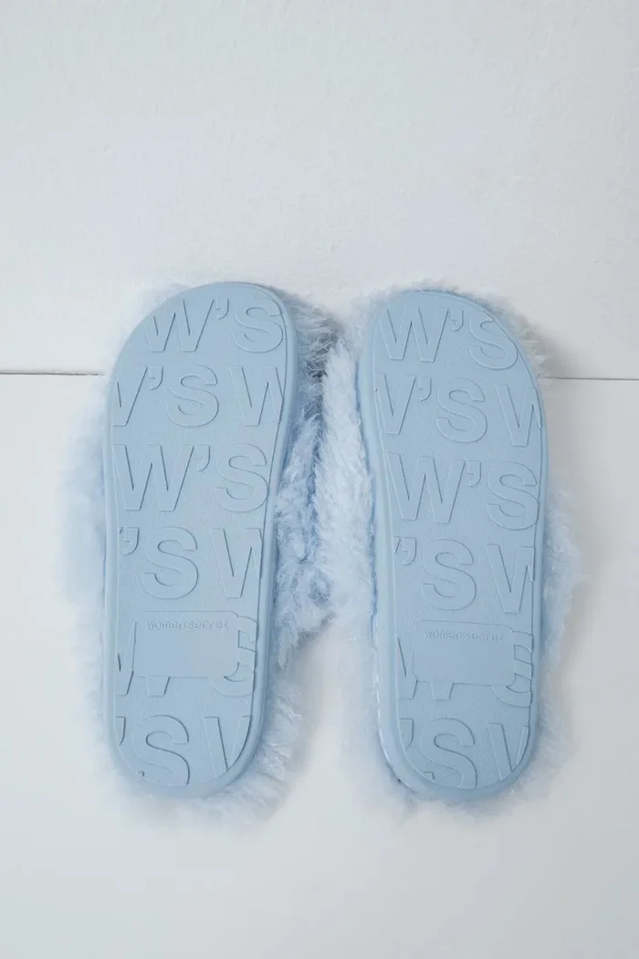 women'secret пантофи дамски MMM FUR SLPRS BLUE сини 4994441