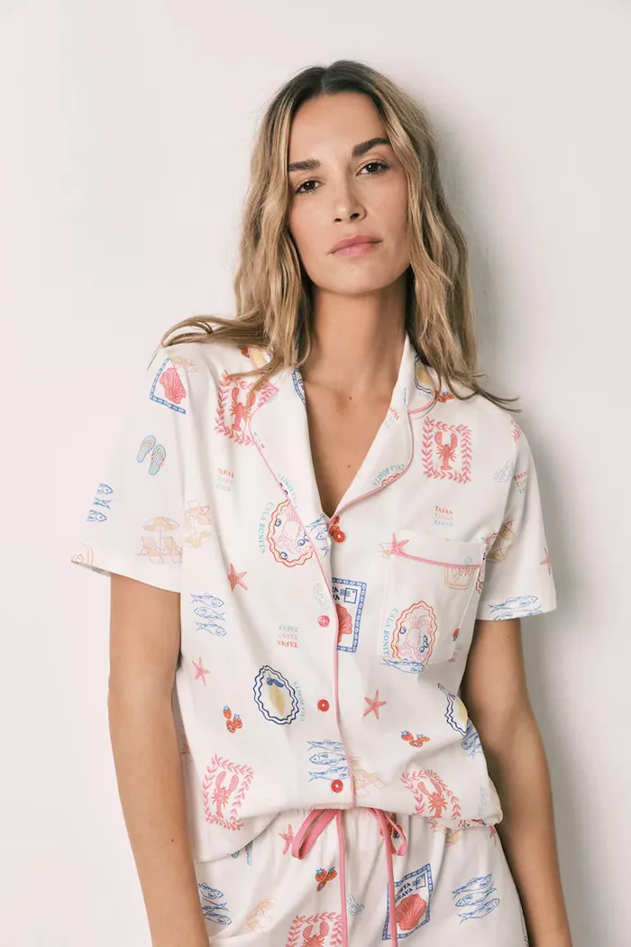 women'secret пижама дамска от памук бяла 3134043