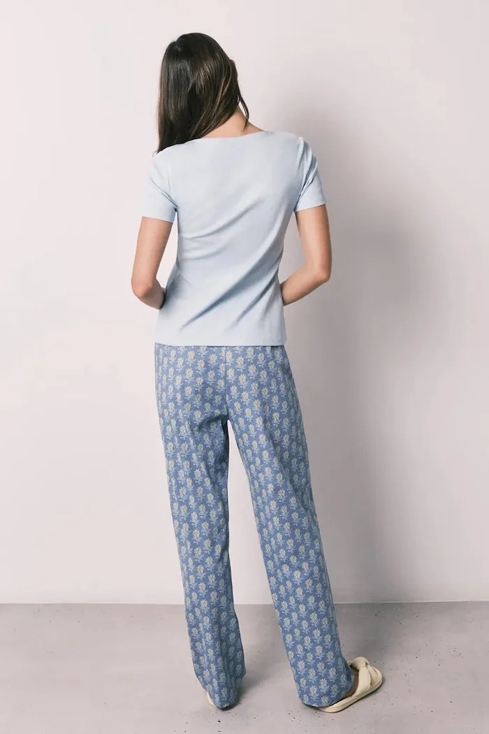 women'secret пижама дамска от памук синя 3593069