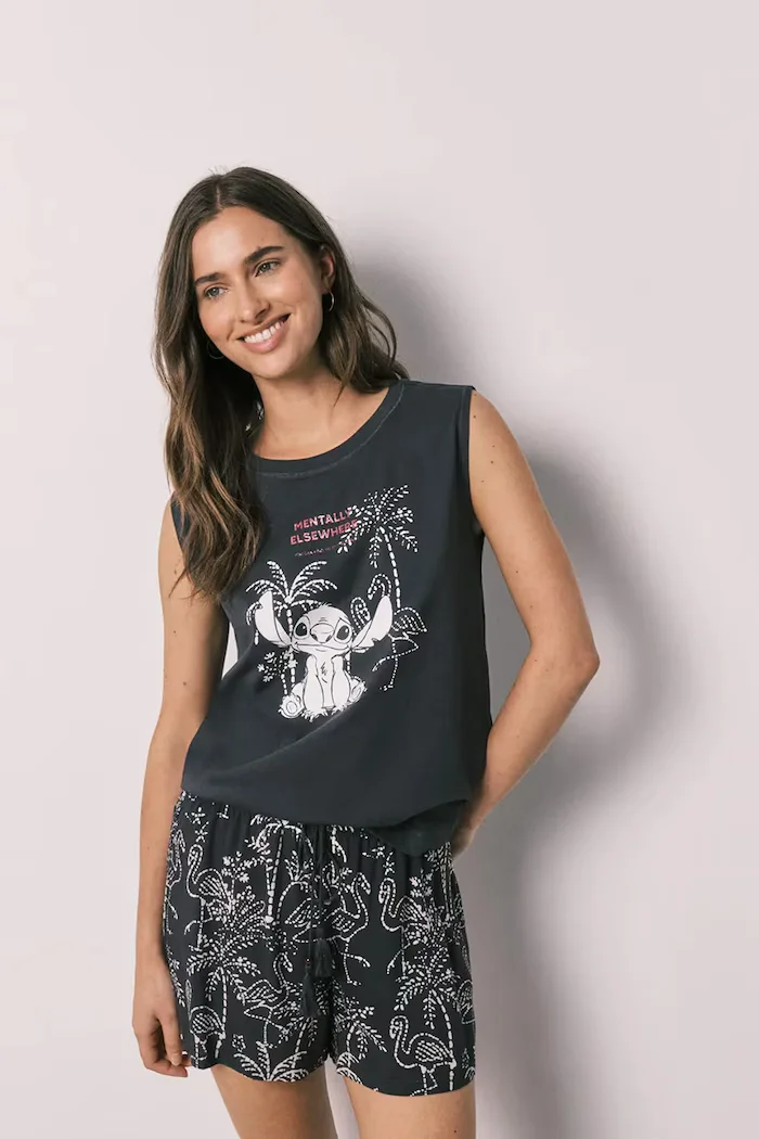 women'secret пижама дамска от памук сива 3134030