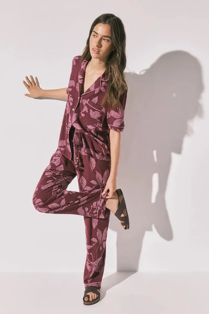 women'secret пижама дамска от вискоза бордо 3794099