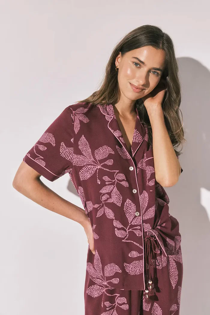 women'secret пижама дамска от вискоза бордо 3794099