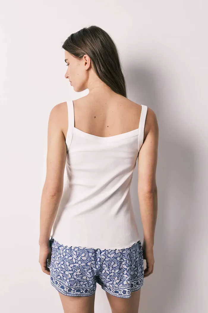 women'secret пижама от две части дамска от памук синя 3594709