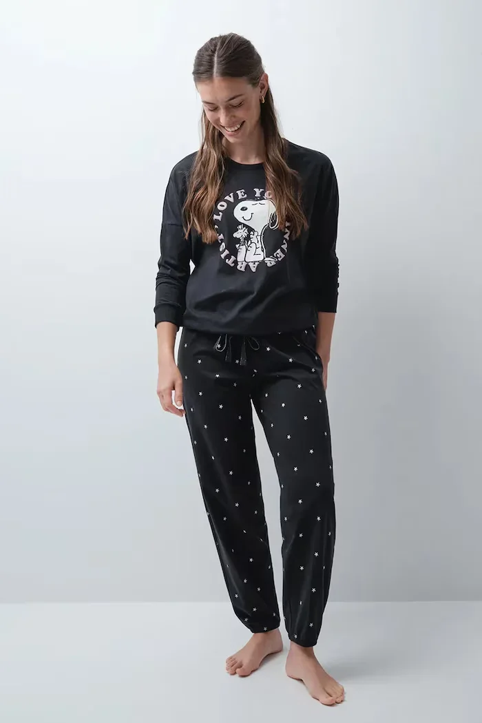 women'secret пижама от две части дамска от памук сива 3134072