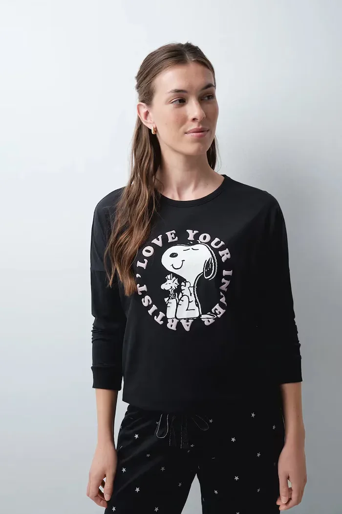 women'secret пижама от две части дамска от памук сива 3134072