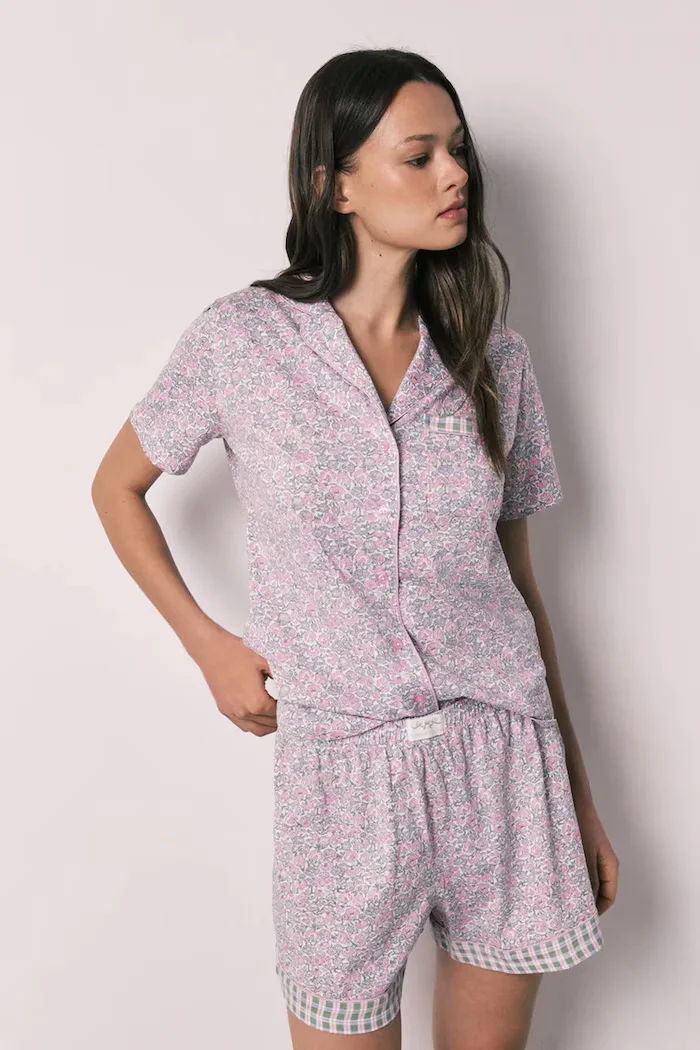 women'secret пижама от две части дамска от памук виолетова 3133528