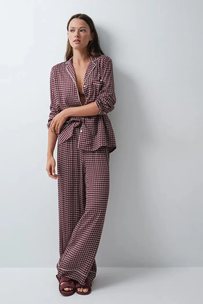 women'secret пижама от две части дамска от вискоза бордо 2544856