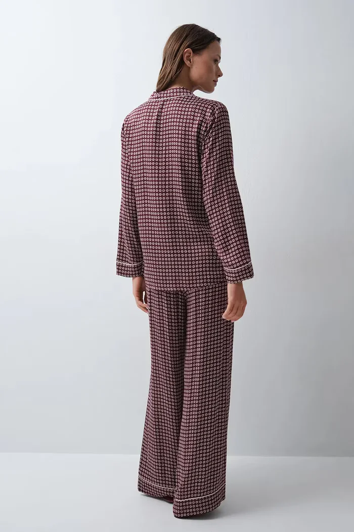 women'secret пижама от две части дамска от вискоза бордо 2544856