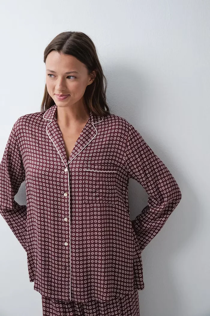 women'secret пижама от две части дамска от вискоза бордо 2544856