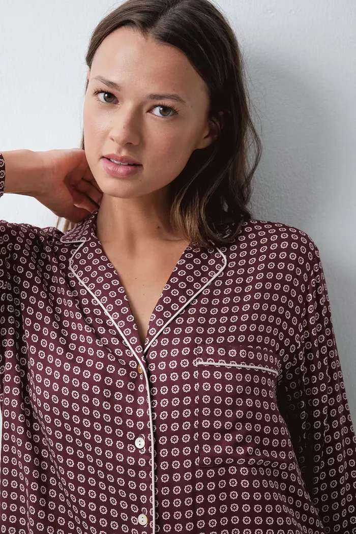 women'secret пижама от две части дамска от вискоза бордо 2544856