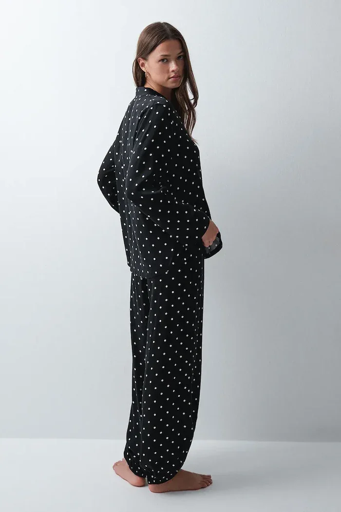 women'secret пижама от две части дамска от вискоза черна 2544853
