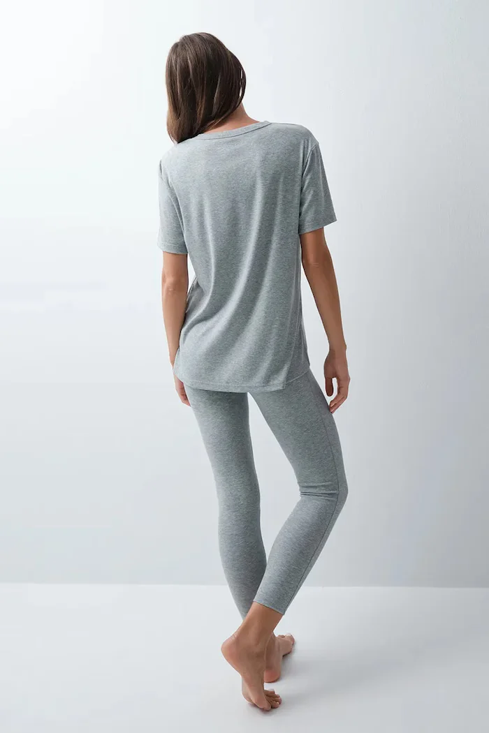 women'secret пижама от две части дамска с модал сива 4754187