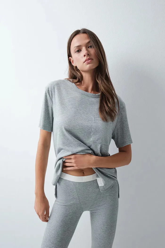 women'secret пижама от две части дамска с модал сива 4754187