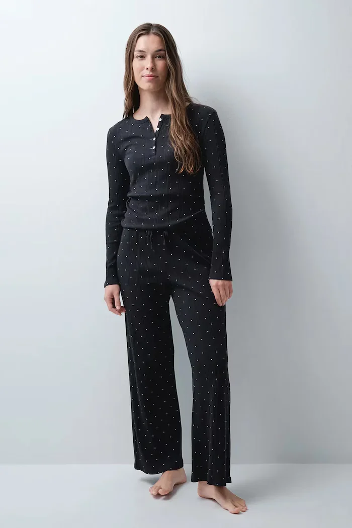 women'secret пижама от две части дамска с памук черна 3134054