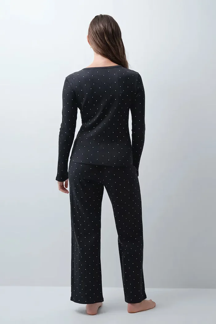 women'secret пижама от две части дамска с памук черна 3134054