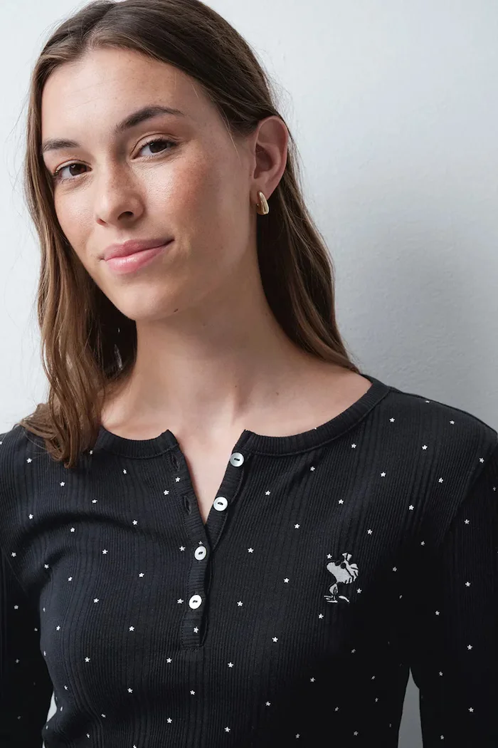 women'secret пижама от две части дамска с памук черна 3134054
