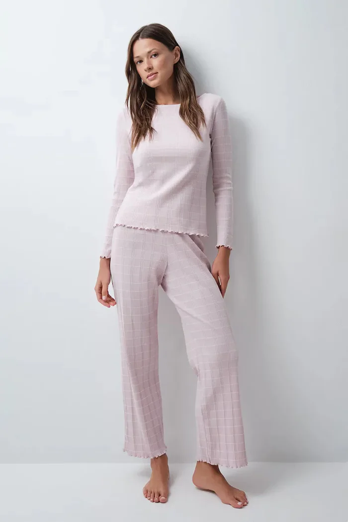 women'secret пижама от две части дамска с памук розова 3134055