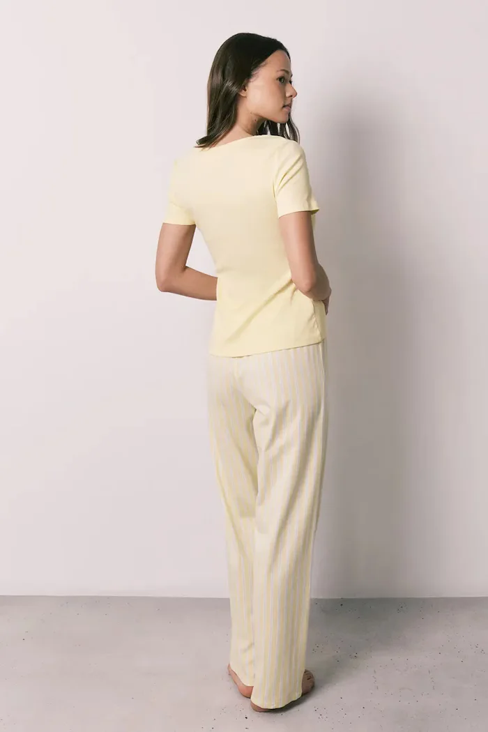 women'secret Пижама от две части дамска с памук жълта 3593070