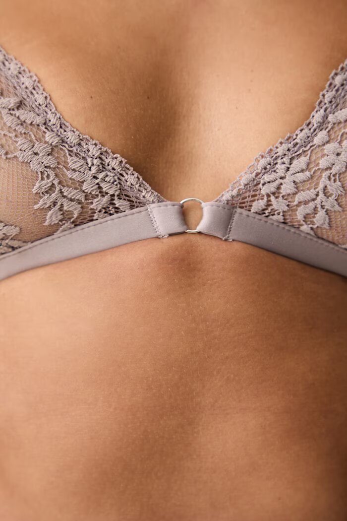 women'secret сутиен тип бралет от дантела сив 3544573