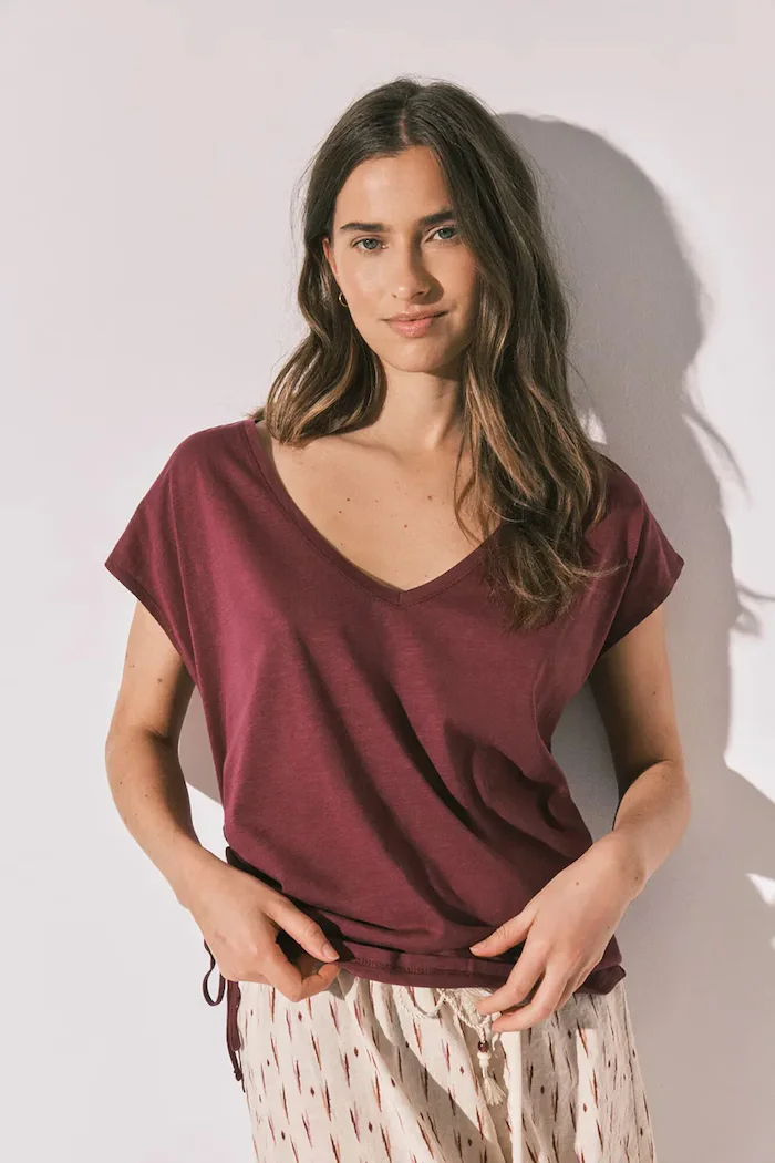 women'secret тениска basic дамска от памук бордо 3274518