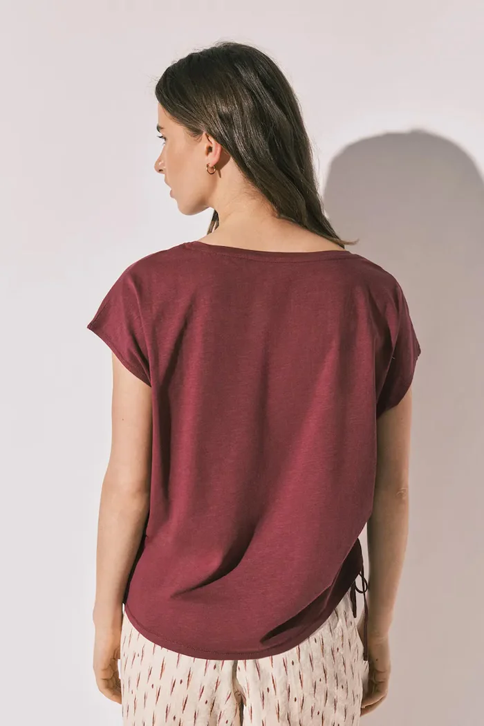 women'secret тениска basic дамска от памук бордо 3274518