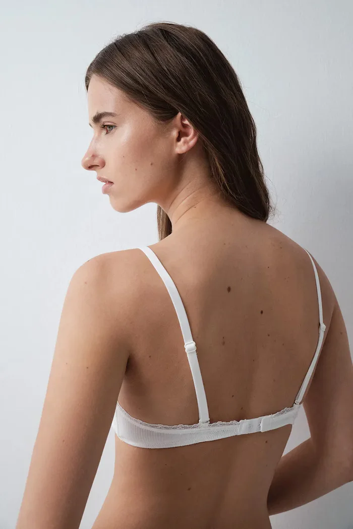 women'secret триъгълен сутиен с памук бял 5054895