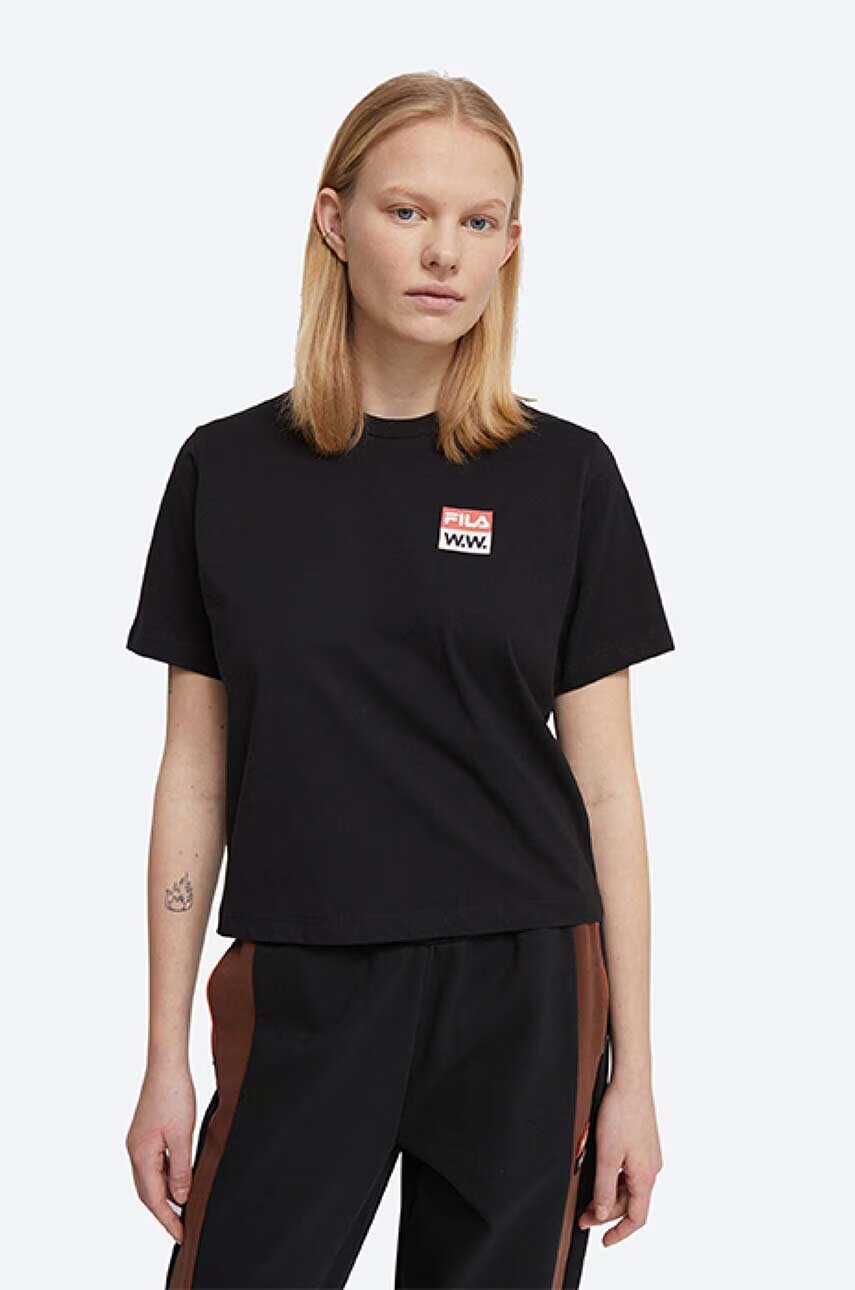 Wood Wood Памучна тениска Steffi T-Shirt x Fila