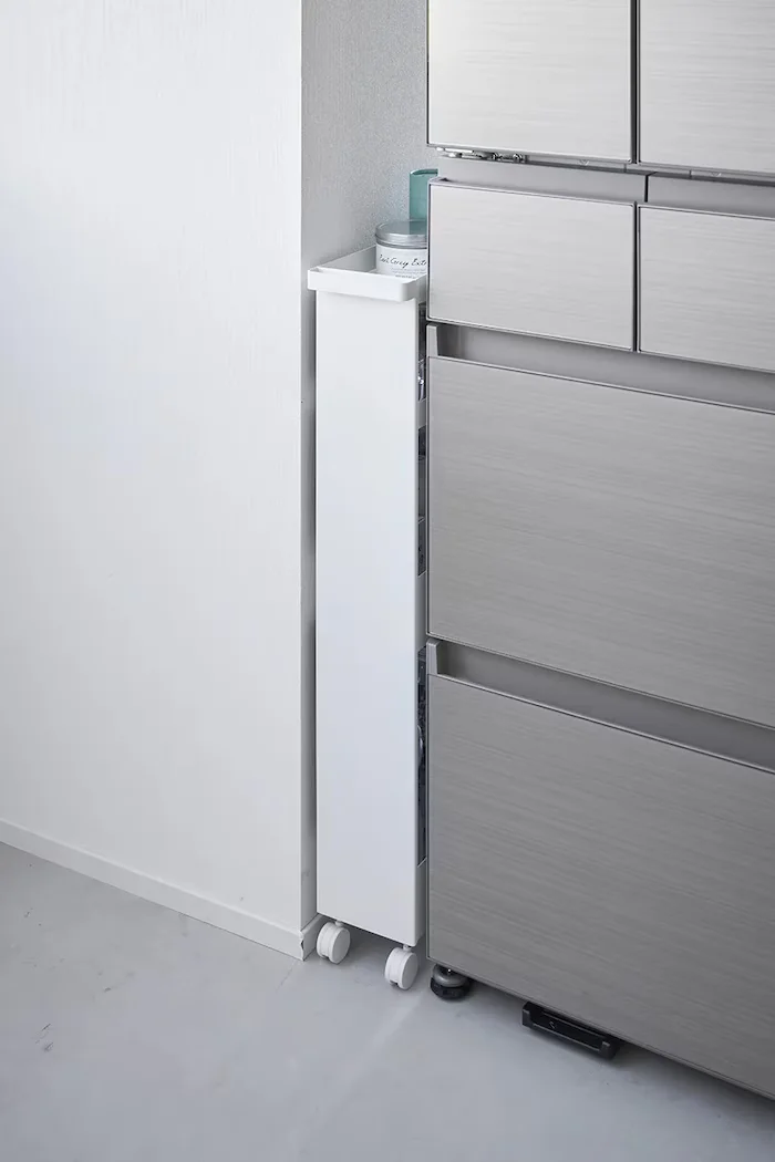 Yamazaki Рафт на колела Tower Slim 13 x 48 x 80.5 cm в бяло
