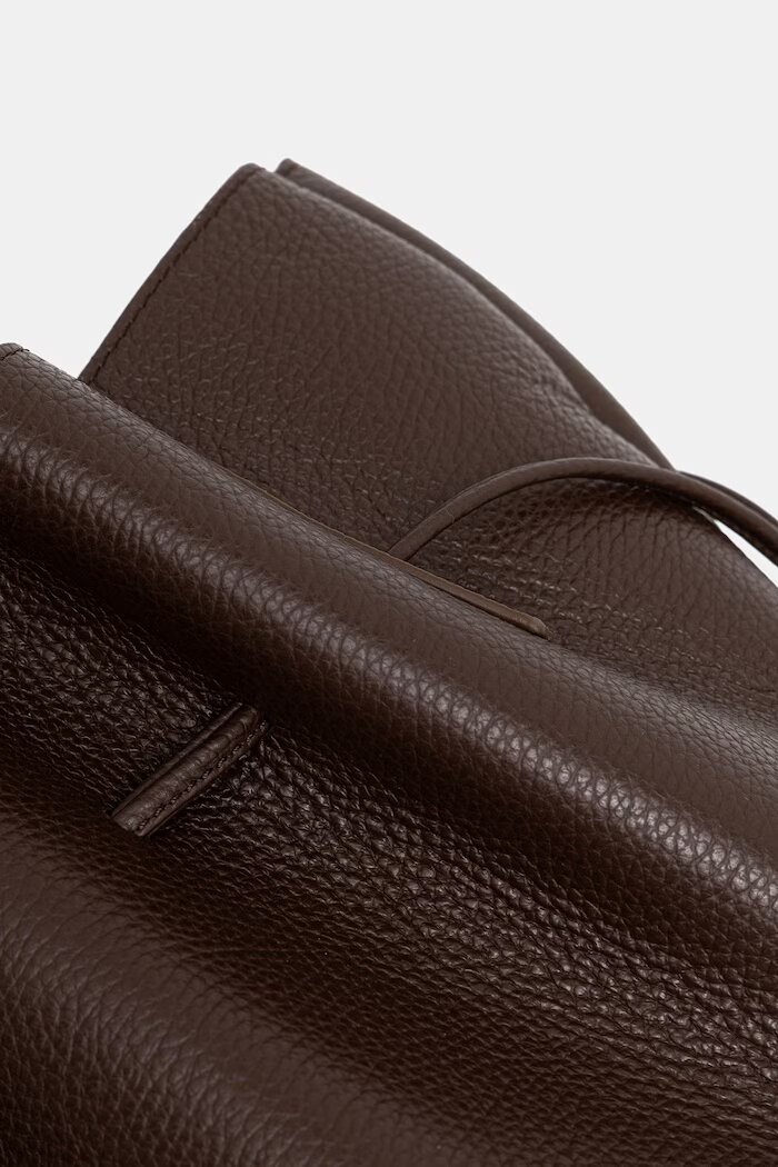 Yuzefi чанта tote дамска от кожа SCALLOP кафява YUZPF26.HB.SCT.L038