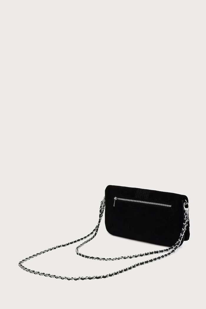Zadig&Voltaire чанта crossbody дамска от велур черна LWBA04434