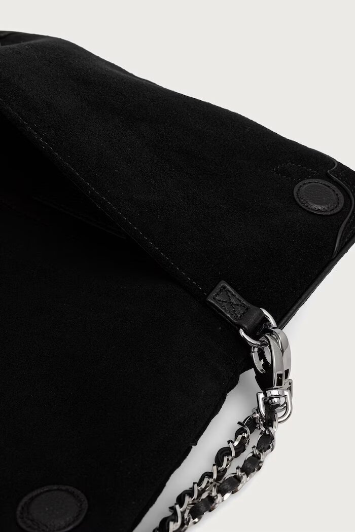 Zadig&Voltaire чанта crossbody дамска от велур черна LWBA04434