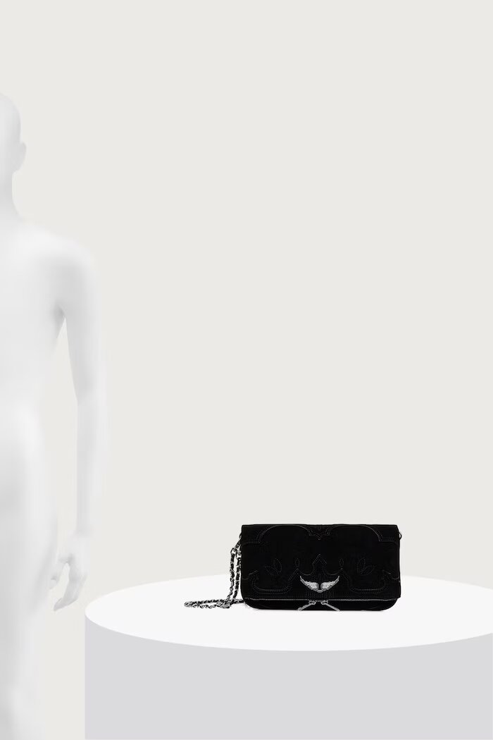 Zadig&Voltaire чанта crossbody дамска от велур черна LWBA04434