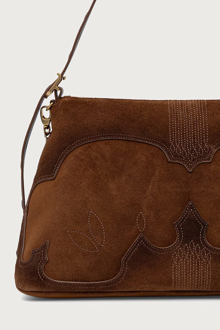 Zadig&Voltaire чанта crossbody дамска от велур JIM кафява LWBA04416