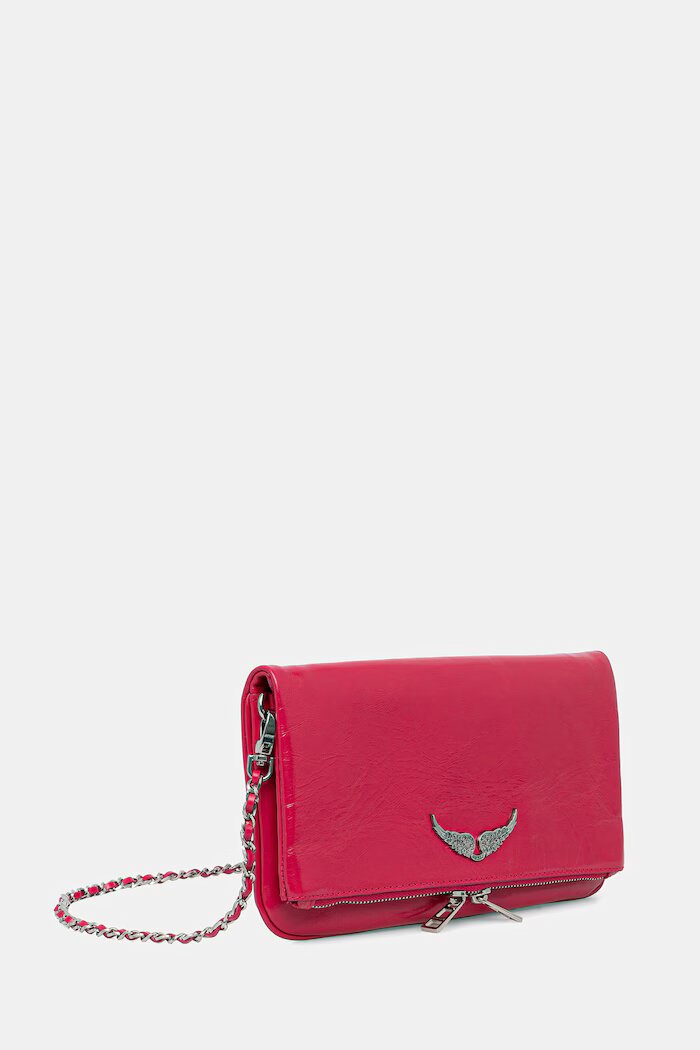 Zadig&Voltaire Кожена чанта ROCK VINTAGE PATENT в розово LWBA04212