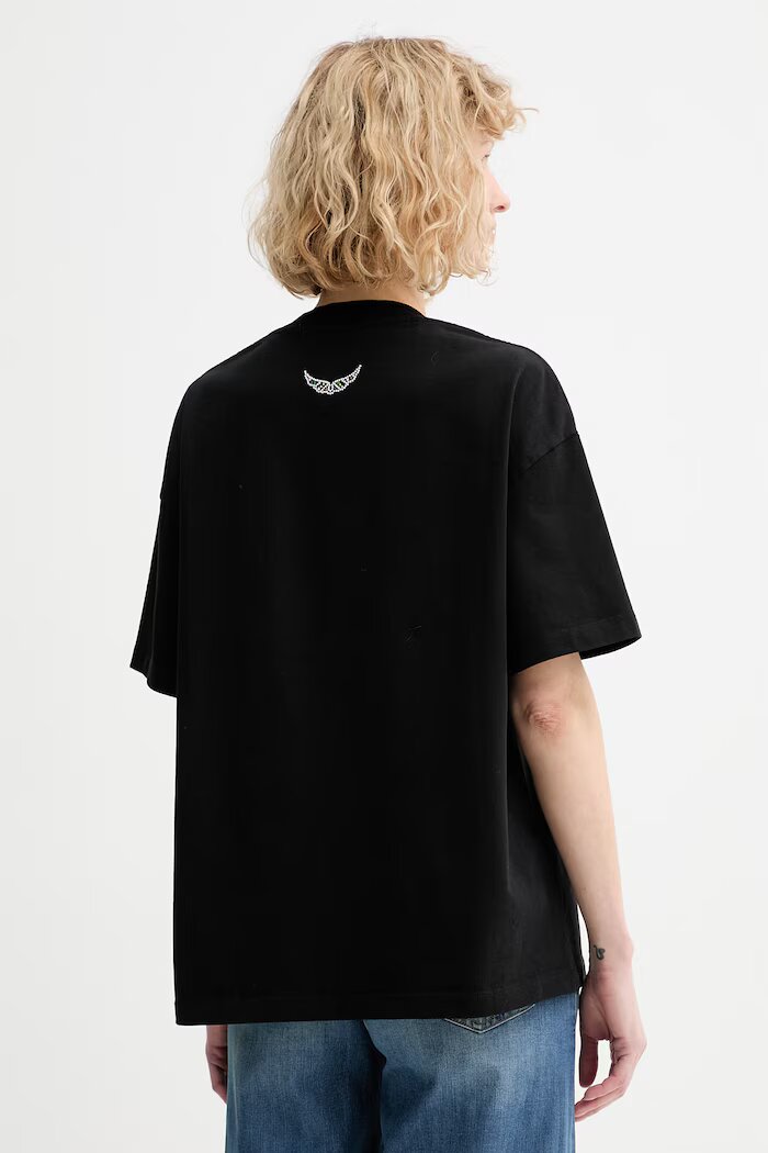 Zadig&Voltaire Памучна тениска дамска в черно JWTS02883