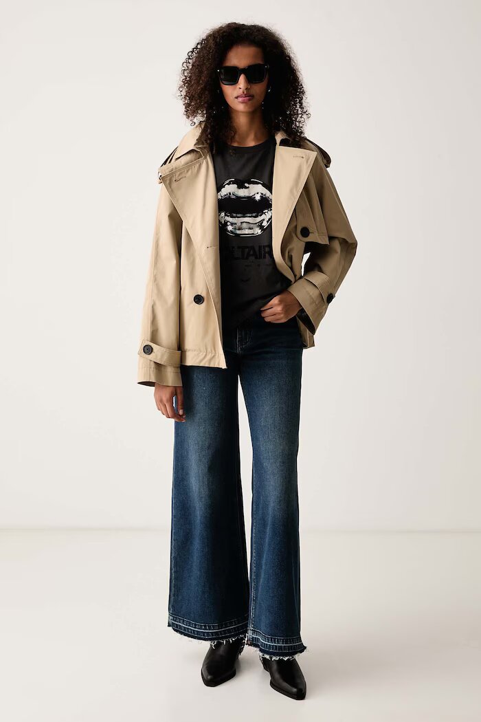 Zadig&Voltaire тениска дамска от памук TOMMER черна JWTS02925