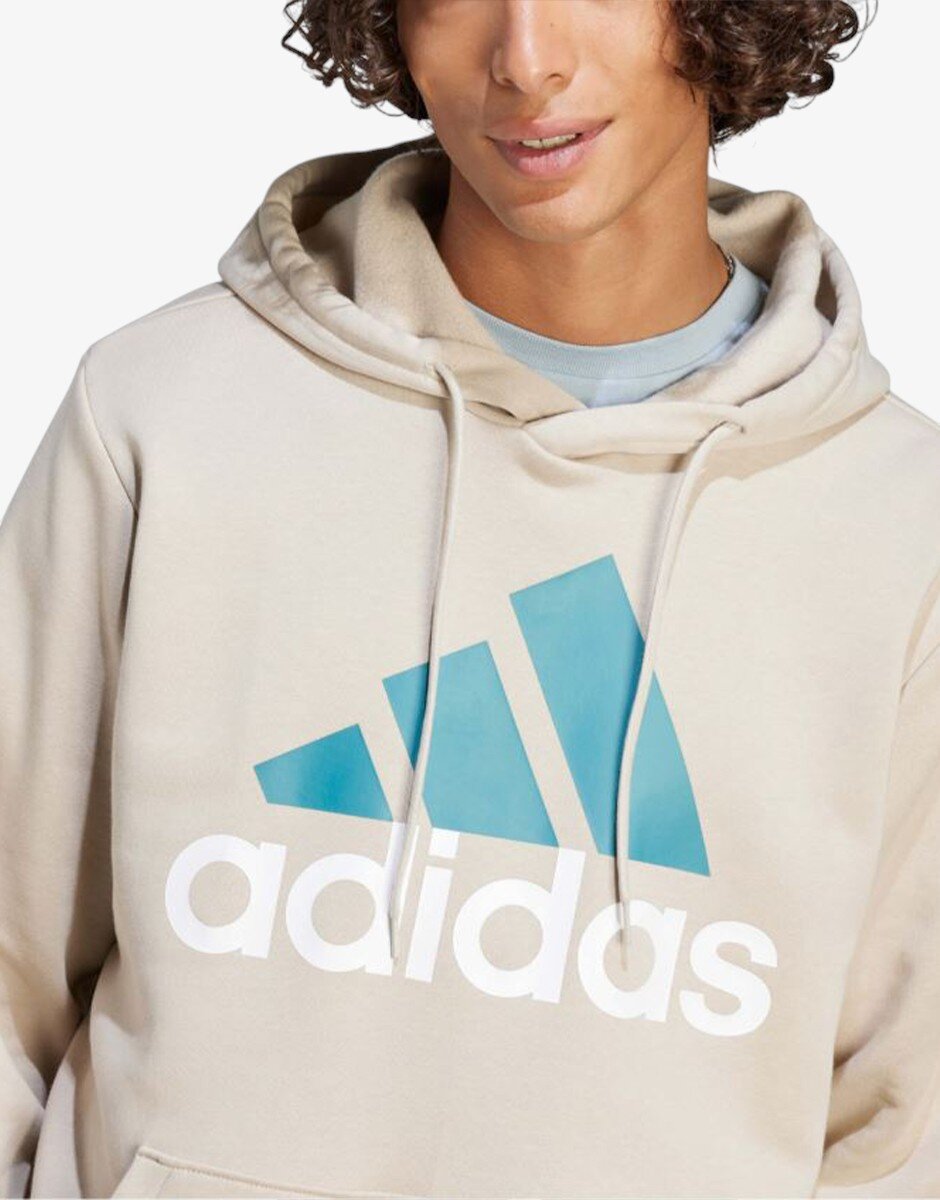 adidas Big Logo FL Hoodie Beige/Blue