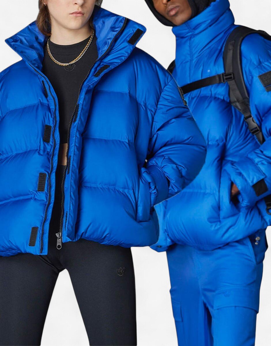 adidas Blue Version Oversized Down Puffer Jacket Blue