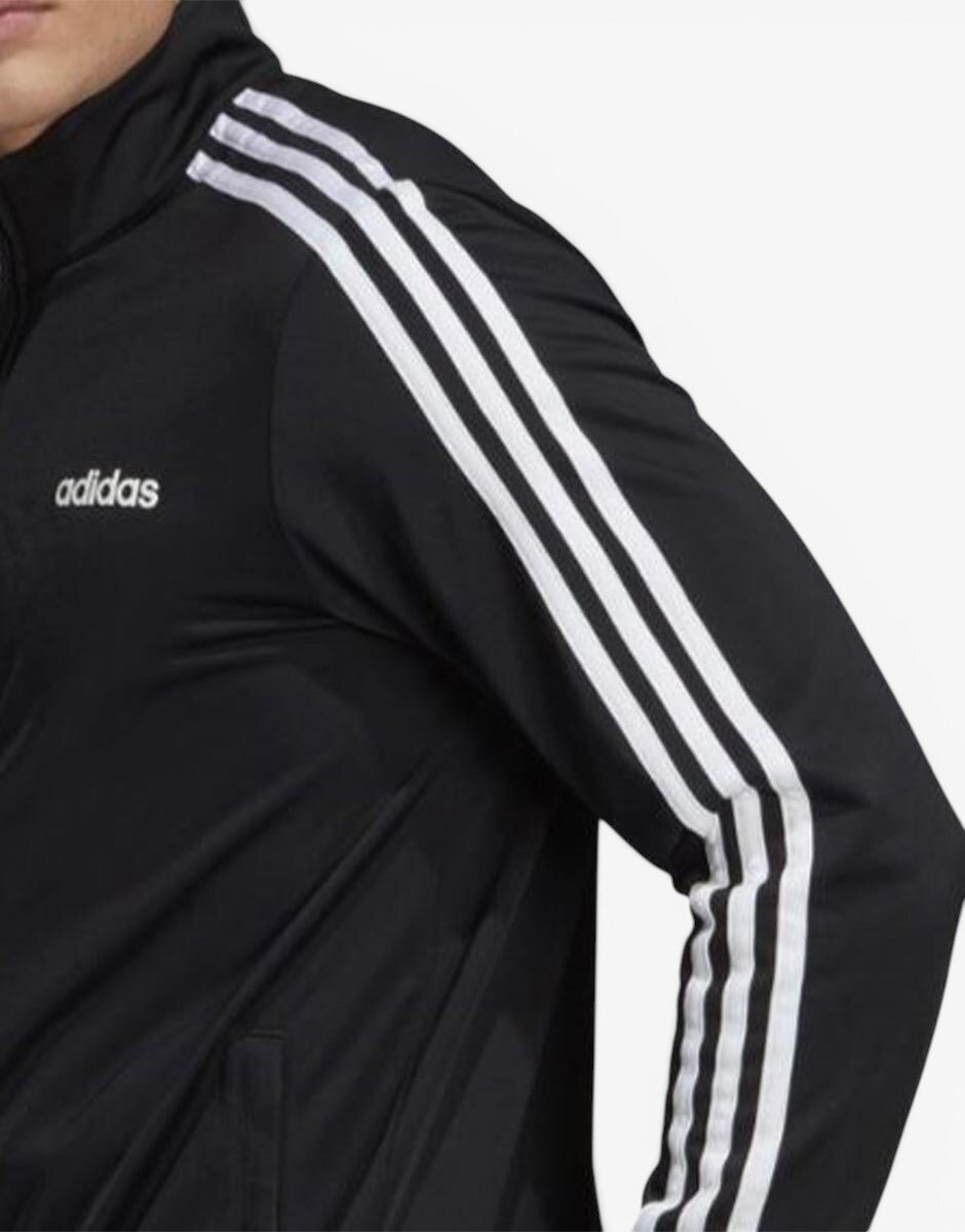 adidas Essentials 3 Stripes Tricot Jacket Black