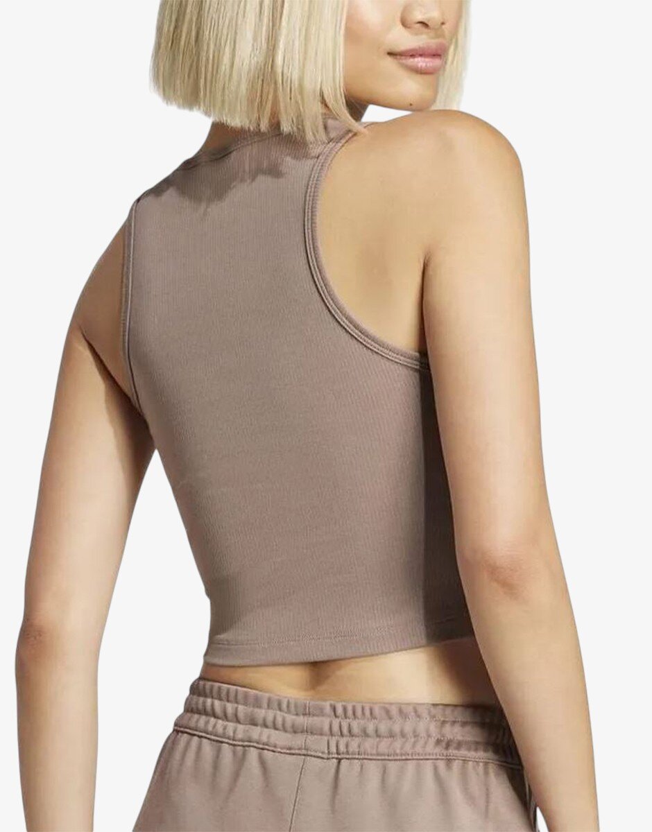 adidas Essentials Ribbed Tank Top Brown