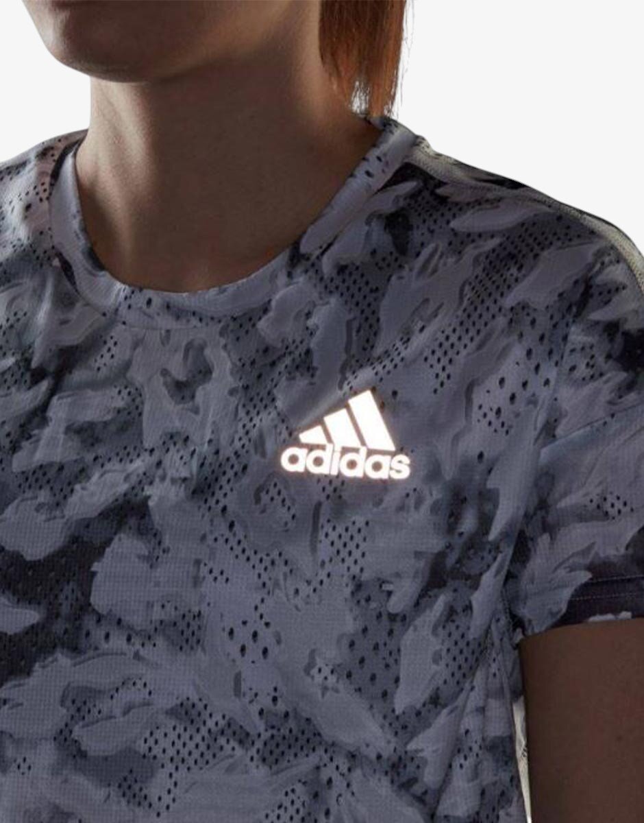 adidas Fast Split All Over Print Tee Grey