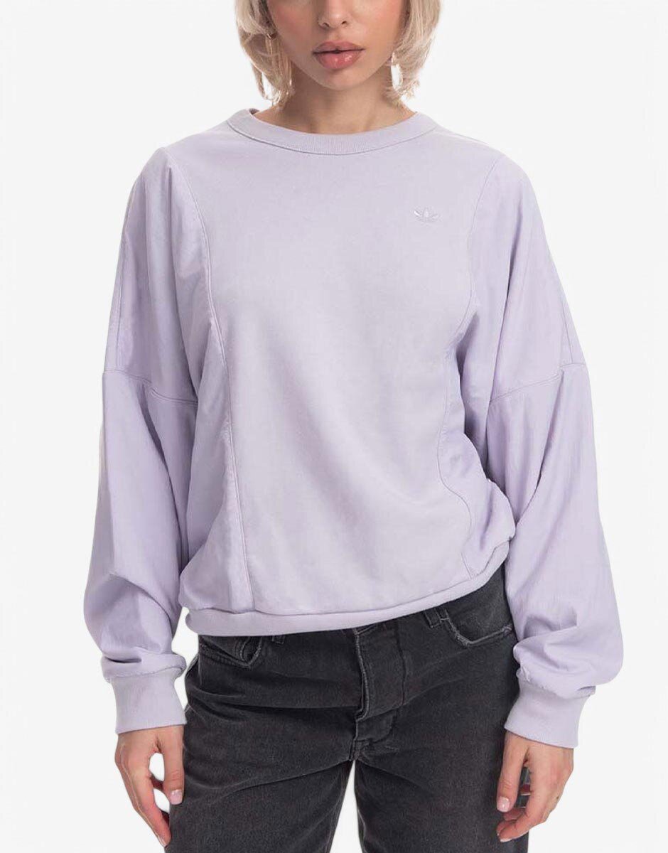 adidas Originals Embroidered Logo Crew Neck Sweatshirt Purple