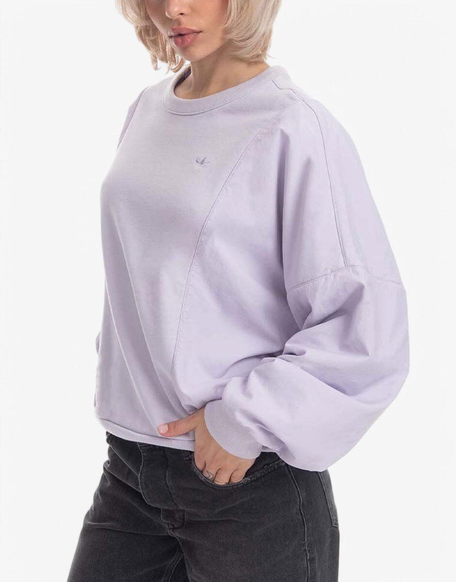 adidas Originals Embroidered Logo Crew Neck Sweatshirt Purple
