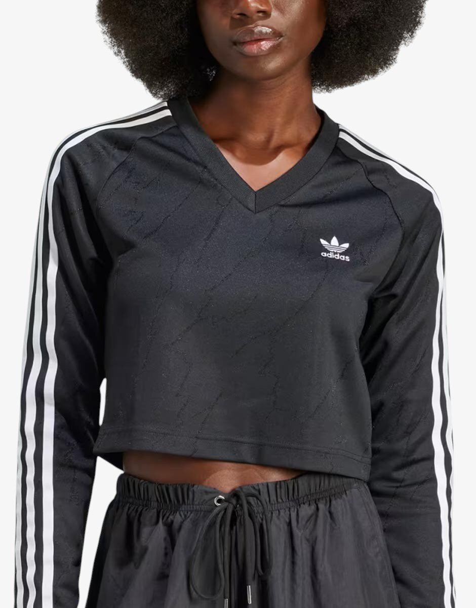 adidas Originals Long Sleeve Cropped Top Black