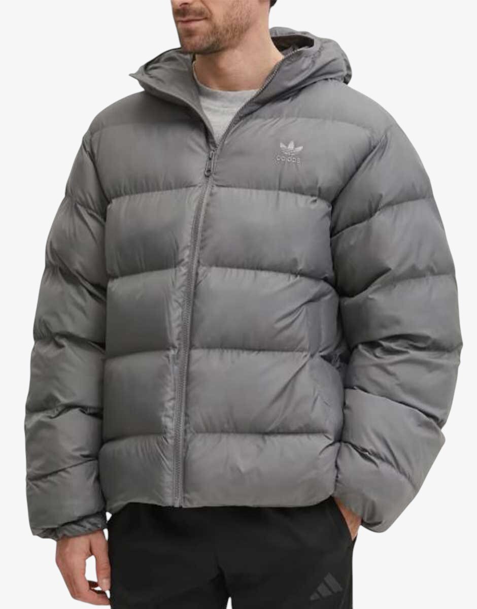 adidas Originals Tonal Hooded Puffer Jacket Grey
